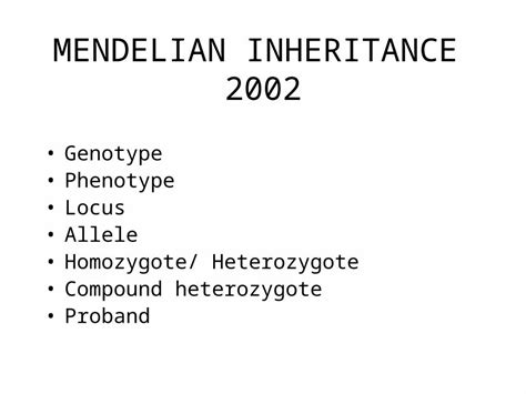Ppt Mendelian Inheritance 2002 Pdfslidenet
