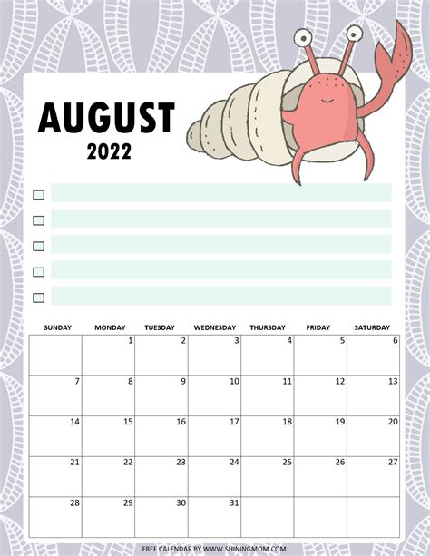 The Cutest 2022 Monthly Calendar Printable For Free Download
