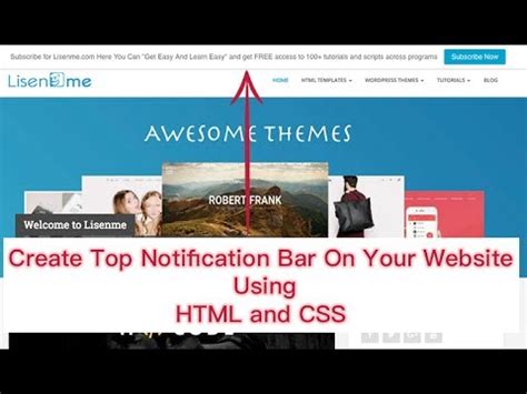 It's very easy to create a top fixed notification bar using html and css. Create Top Notification Bar On Your Website Using HTML and ...