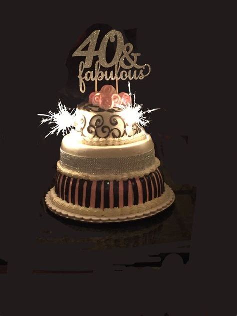 40 And Fabulous Birthday Cake Topper 40th Birthday Decorations Etsy