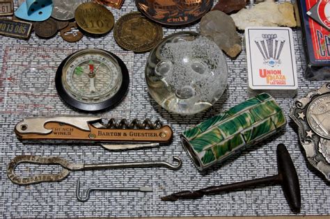 Vintage Junk Drawer Assortment Lot Military~coins~arrowheads~knives~tools And More Ebay