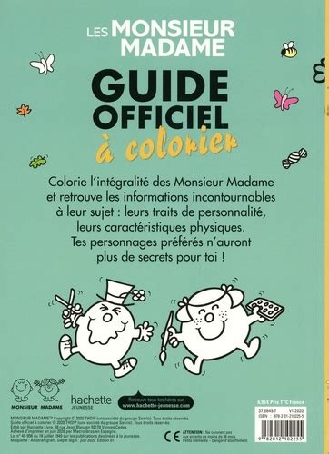 Les Monsieur Madame Guide Officiel à Colorier De Hachette Jeunesse Album Livre Decitre