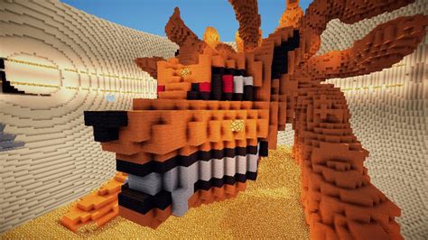 Nine Tailed Demon Fox 3d Kyuubi Naruto Minecraft Map