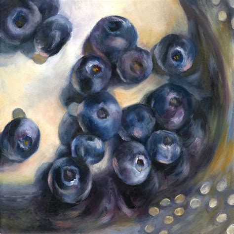 Blueberry Print Fruit Still Life Oil Painting Blueberries Etsy