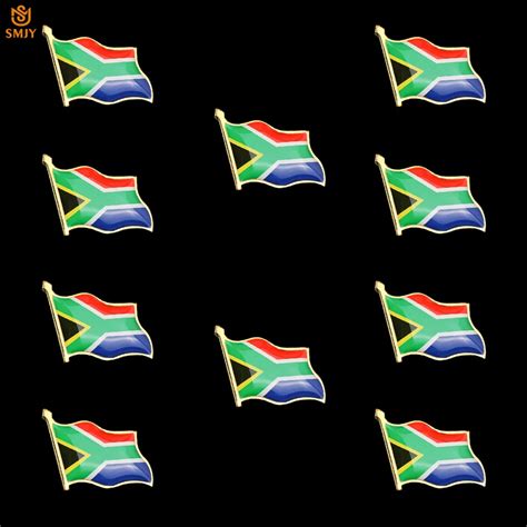 10pcs Africa Diy Customized Zinc Alloy Lapel Pins South Africa Flag