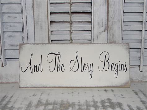 Shabby Chic Wedding Sign And The Story Begins Rustic Sign