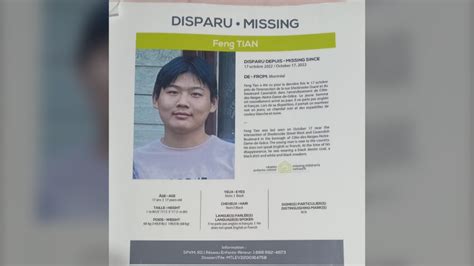 Montreals Feng Tian 17 Has Been Missing For Over 3 Weeks Ctv News