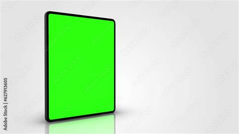 Fold Mobile Phone With Blank Green Screen Isolated On White Background