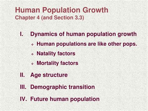 Ppt Human Population Growth Chapter 4 And Section 33 Powerpoint