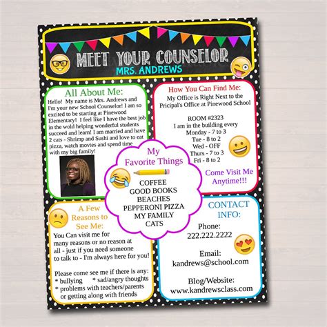 School Counselor Newsletter Communication Printable Template Tidylady