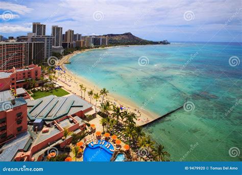 Waikiki Beach And Diamond Head Stock Photo Image Of Sunny Vacation