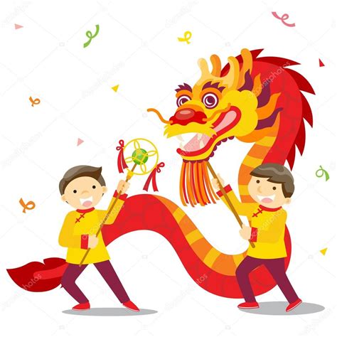 Chinese New Year Festivaldragon Dance Stock Vector Image By ©whanwhan