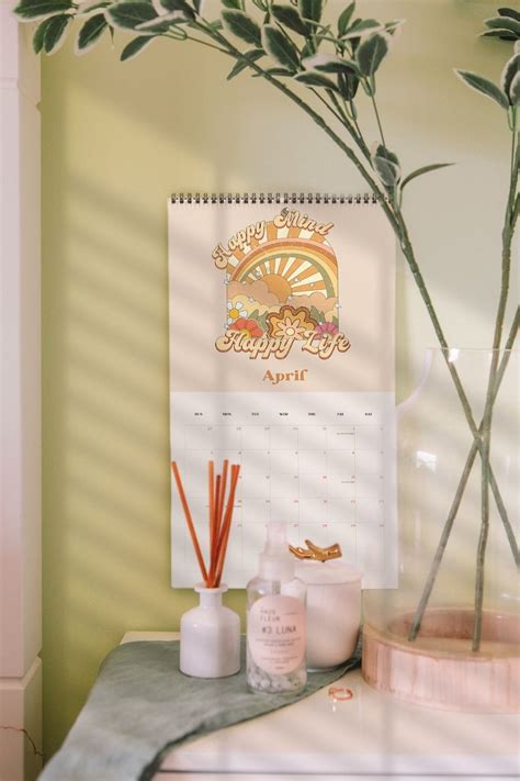 2022 Wall Calendar Retro 70s Aesthetic Wall Planner Home Etsy Wall