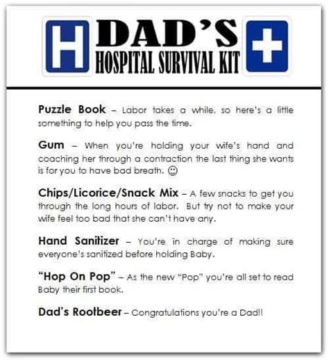 Hospital bag checklist for expectant fathers. 8 Terrific Gift Ideas For A New Dad