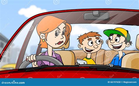 A Woman And A Car A Woman Driving A Car Vector Stock Illustration