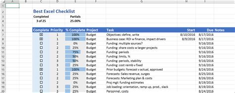 And, you can create the database in few minutes. The Best Excel Checklist | Critical to Success