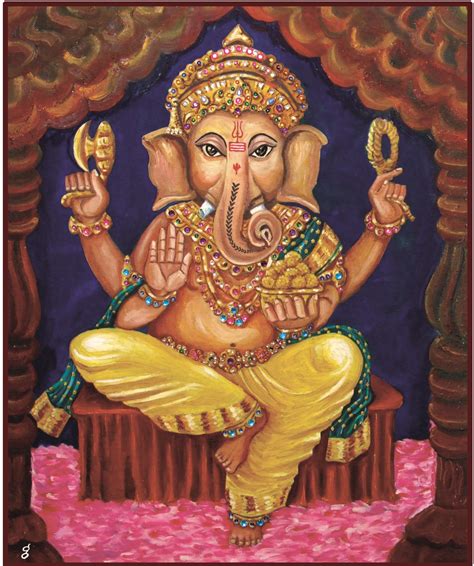 Buy Painting Ganesha Artwork No 2684 By Indian Artist Gyana Geetha