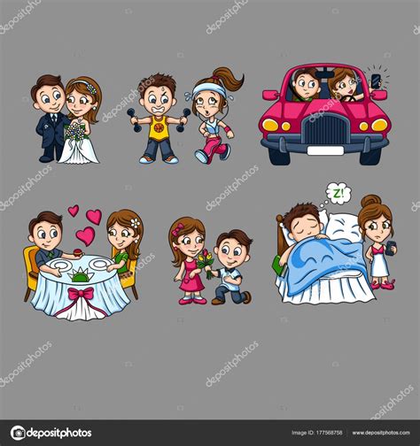 Cartoon Romantic Characters Set Stock Vector Image By ©mogil 177568758