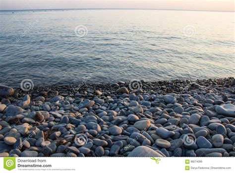 Sea And Pebbles Underwater In A Beach Pebble Background Stock Image