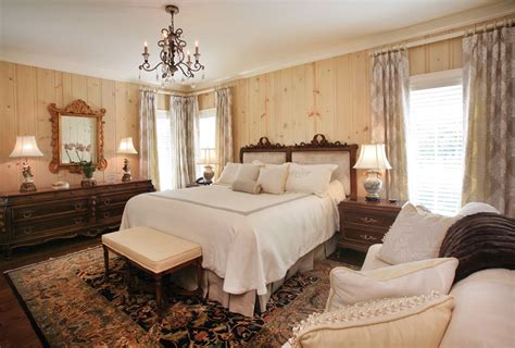 The Niemeiers French Country Cottage Bedroom With Knotty Pine Walls