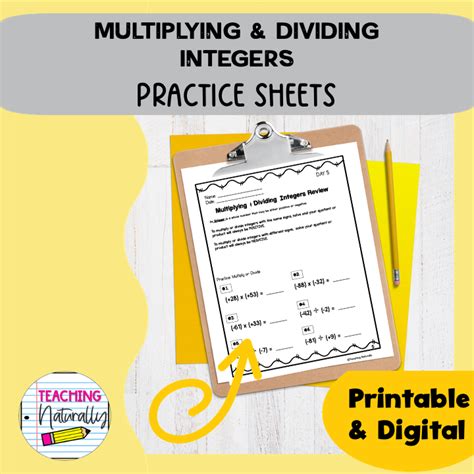 Multiplying And Dividing Integers Practice Sheets Made By Teachers