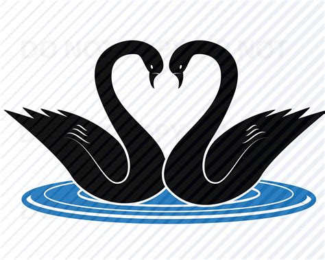 Swans Logo Svg Files Black And White Vector Images Clip Art Etsy Swan