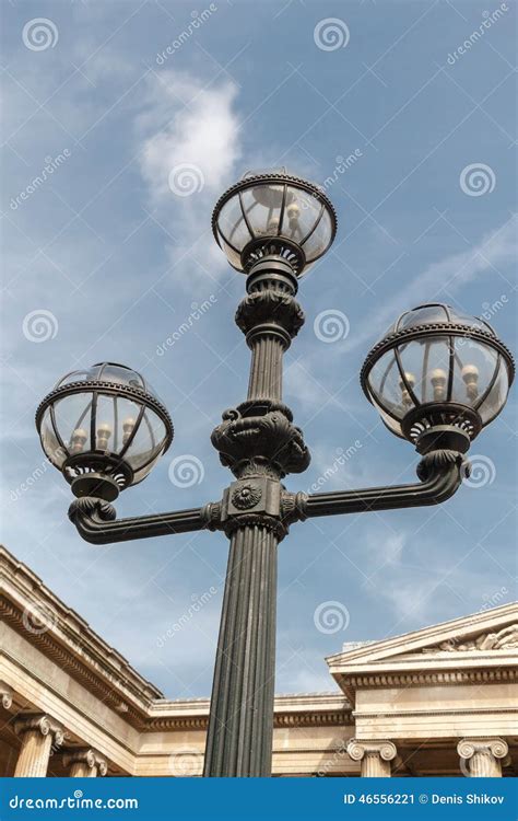 The Old Fashioned Street Lamp London England Stock Photo Image