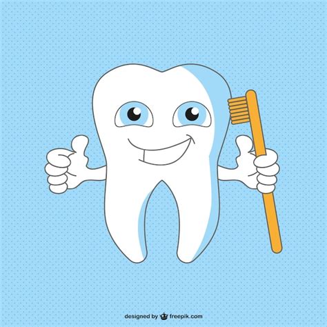 Free Vector Healthy Happy Tooth Cartoon