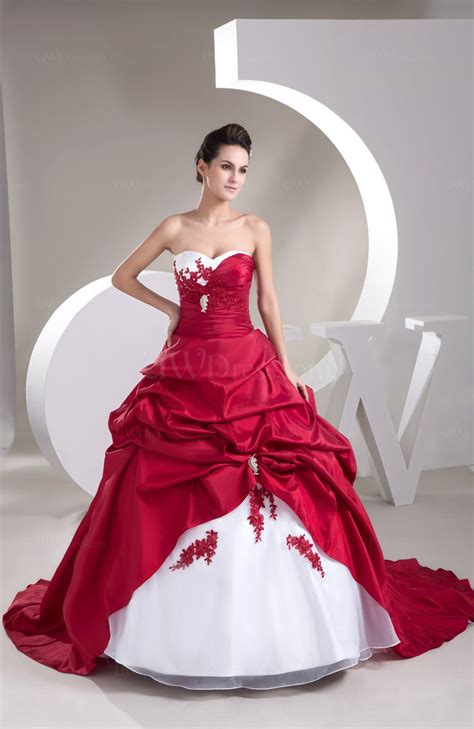 Dark Red Disney Princess Bridal Gowns Ball Gown Expensive Strapless