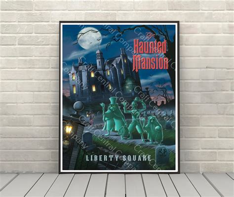Haunted Mansion Poster Liberty Square Poster Disney Attraction Etsy