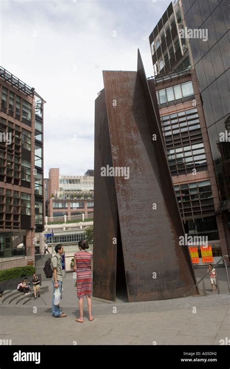 Sculpture Entitled Fulcrum By American Artist Richard Serra At The