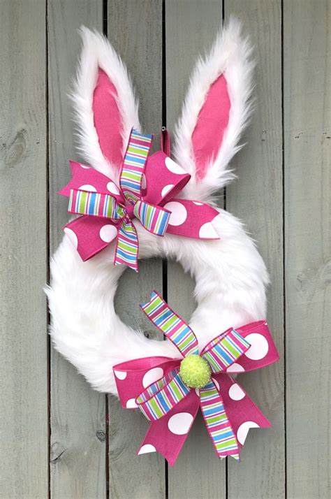 Easter Wreath Easter Door Hanger Bunny Wreath Bunny Door Etsy