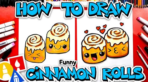 How To Draw Funny Cartoon Cinnamon Rolls