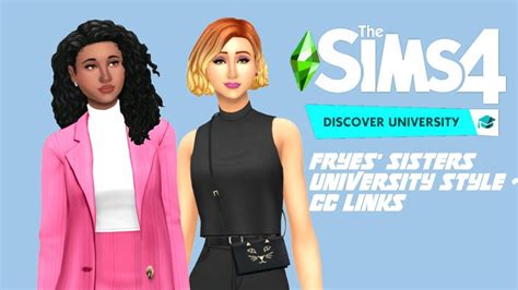 Sims 4 Discover University Fyres Sisters University Style Cc Links
