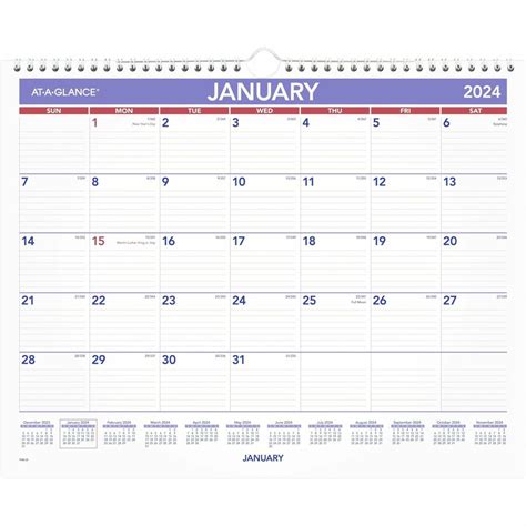At A Glance Monthly Wall Calendar Julian Dates Monthly 1 Year