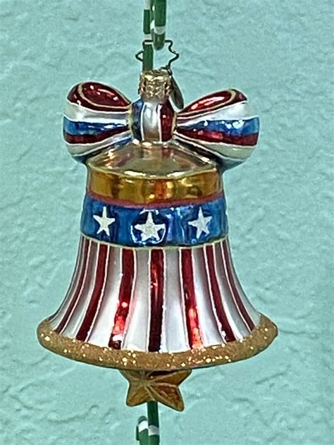 Christopher Radko Retired Ornament Freedom Rings Patriotic Bell 2002