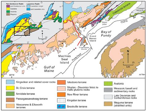 Simplified Geological Map Of The Area Around The Bay Of Fundy And Gulf