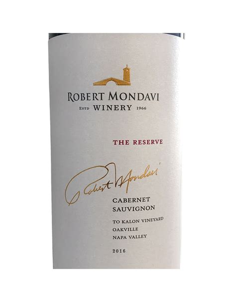 Robert Mondavi The Reserve To Kalon Oakville 2016 Bacchus Wine