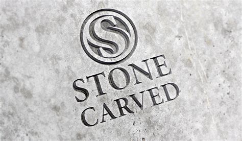 Carved Stone Logo Mockup Psd Graphicsfuel