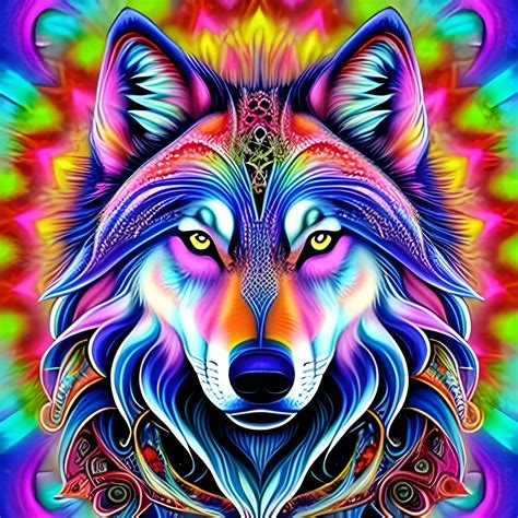 Psychedelic Organic Wolf By Scott Davidson And Alex Gray Arthub Ai