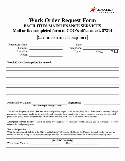 Work Request Form Template Fresh 40 Order Form Templates Work Order