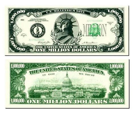 5 US Millennium Million Dollar Bills with Bonus 