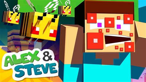 Bees Attack Alex And Steve Life Minecraft Animation Youtube