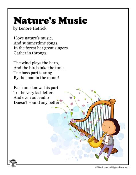 Natures Music Summer Kids Poem Woo Jr Kids Activities Children