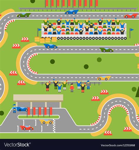 Race Track Curve Road Royalty Free Vector Image