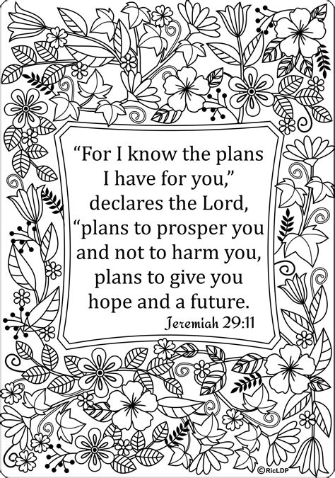 Coloring Page Jeremiah 29 11 Printable Coloring