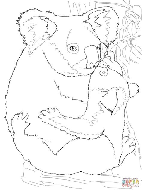 kolorowanka mama koala przytula swoje dziecko kolorowanki dla dzieci do druku