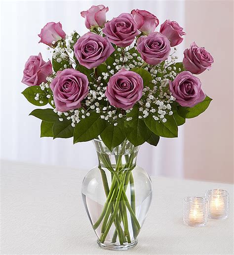 Dozen Purple Rose Vase The Carriage House Florist