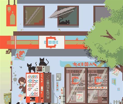 Pixel Art Convenience Store On Behance Game Level Design Game Design