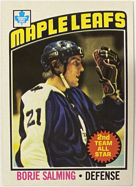 Borje Salming 1976 77 Topps Toronto Maple Leafs Hockey Card Kbk Sports